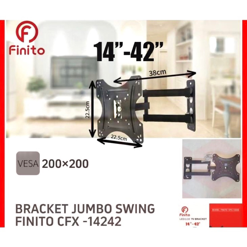 GUNDAN BRACKET BRACKET TV BRACKET BUTTERFLY FINITO CF-14242 14 - 42 นิ้ว 14 นิ้ว - 42 นิ้ว 14in 32in