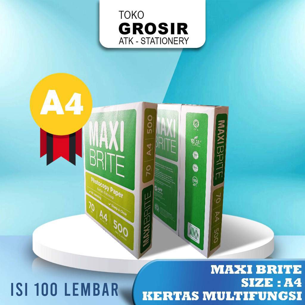 (100 แผ่น A4) A4 Size HVS Paper 70 แกรม MAXI BRITE 100 แผ่น