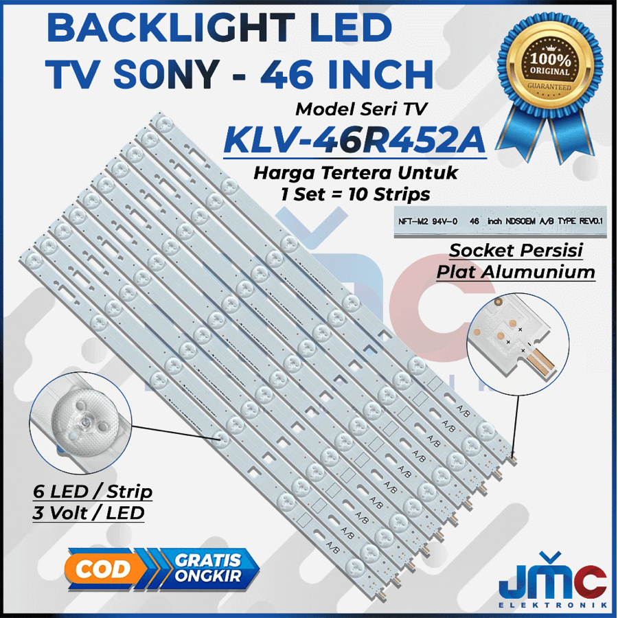 SONY 46 INCH LED TV BACKLIGHT KLV46R452A KLV 46R452A 46R452 BL โคมไฟ 46IN 6K 3V 3 VOLT