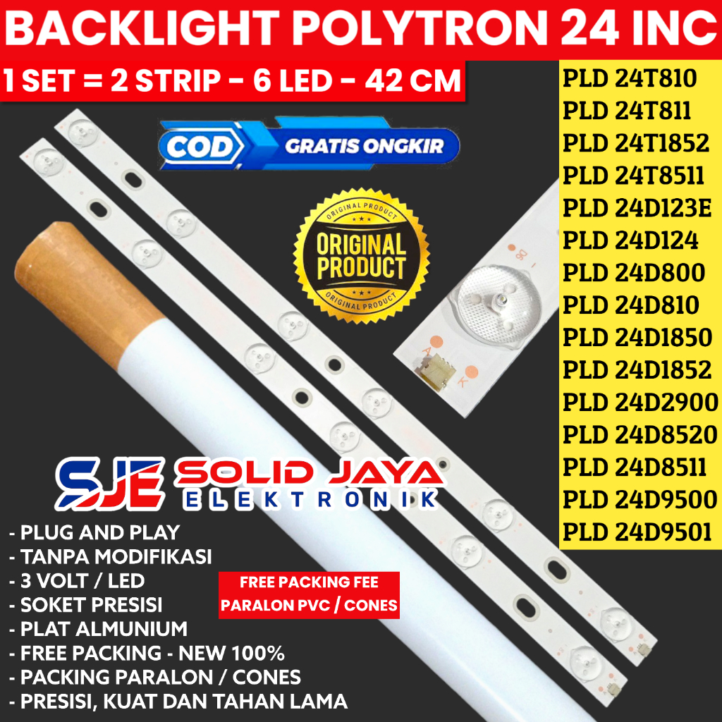 POLYTRON 24 INC LED TV BACKLIGHT PLD24D123 PLD24D800 PLD24D810 PLD24D900 PLD301 PLD24D800 PLD24T811 