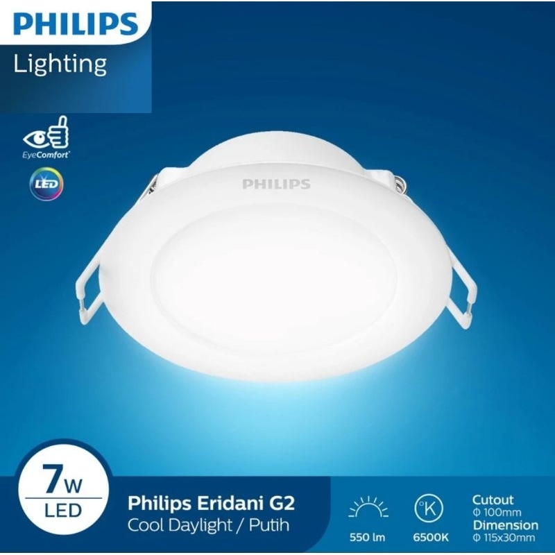 Cahaya PUTIH แผงไฟ Led Philips Emws 7w White DL190B - Downlight Philips แสงสีขาว ของแท้