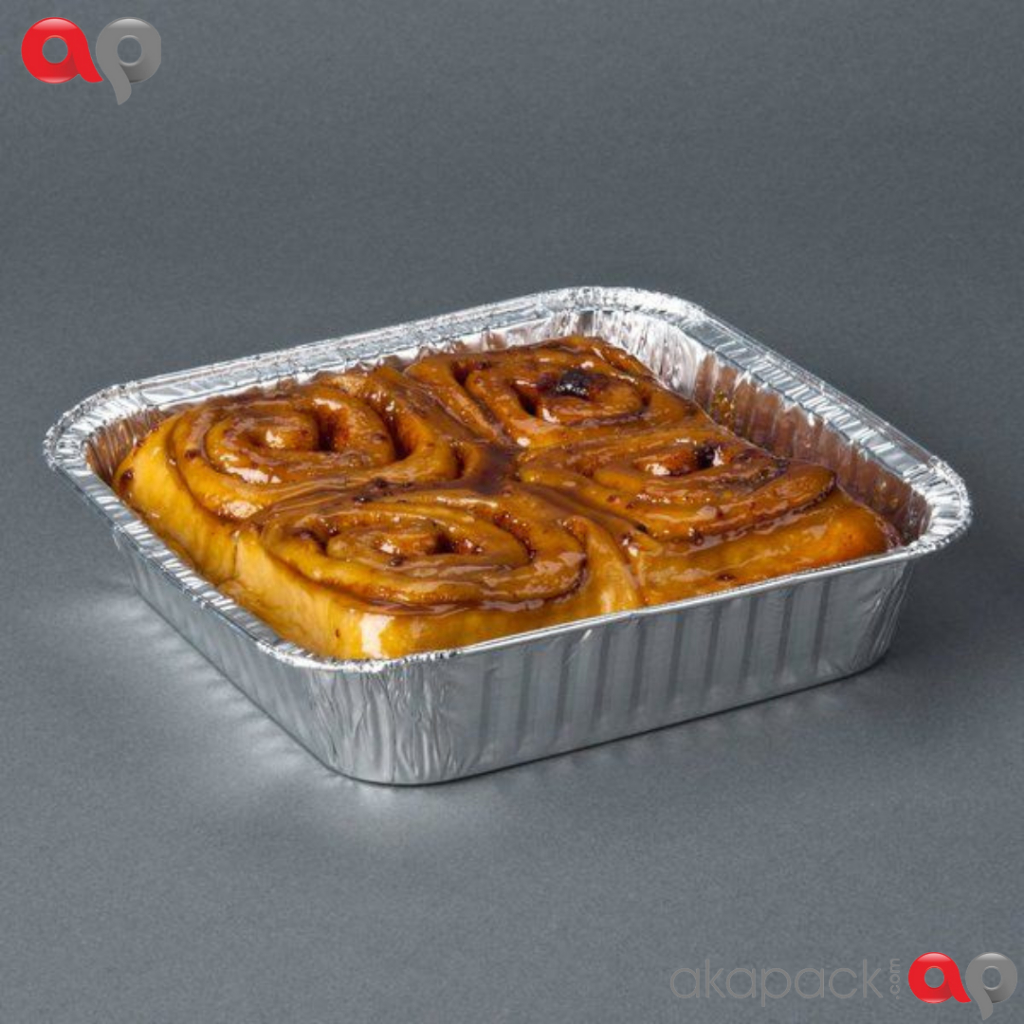 ถาดอลูมิเนียม 4483-P บรรจุ 5 ชิ้น / 20.7 x 207 x 4.5ซม. 1360มล. + ฝาปิด