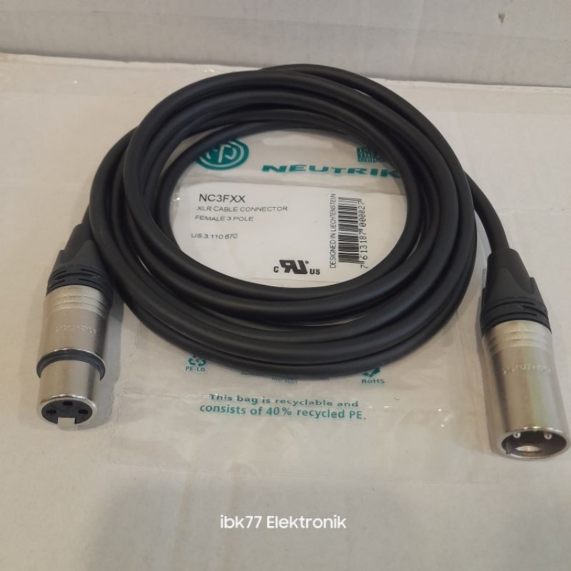 Mogami 2549 Jack XLR Male To Female Neuik Original Mic Cable - 3 เมตร