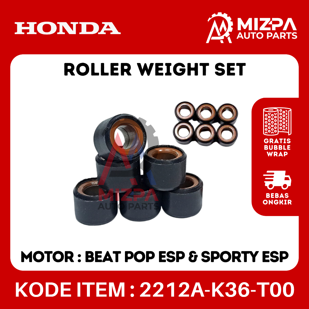 HONDA 2212A-K36-T00 ชุดน้ําหนักลูกกลิ้ง Vario 125 150 eSP 16 กรัม 16 Gr