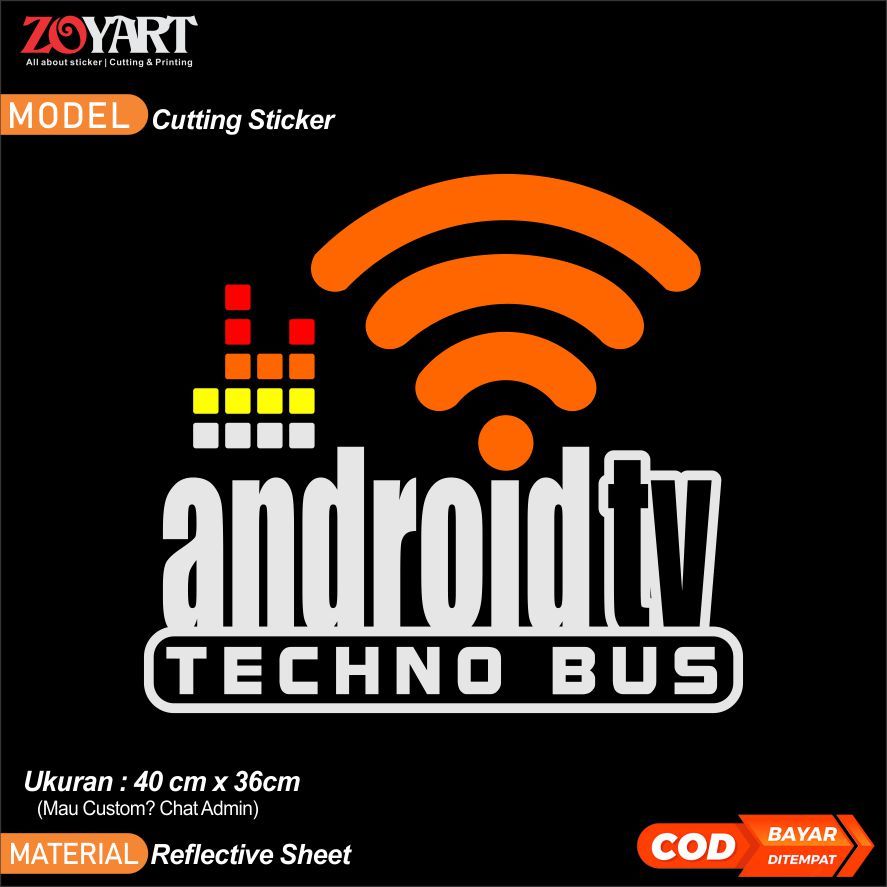 สติ๊กเกอร์ Android tv techno Bus, สติ๊กเกอร์บัส WiFi, สติ๊กเกอร์ Android wifi
