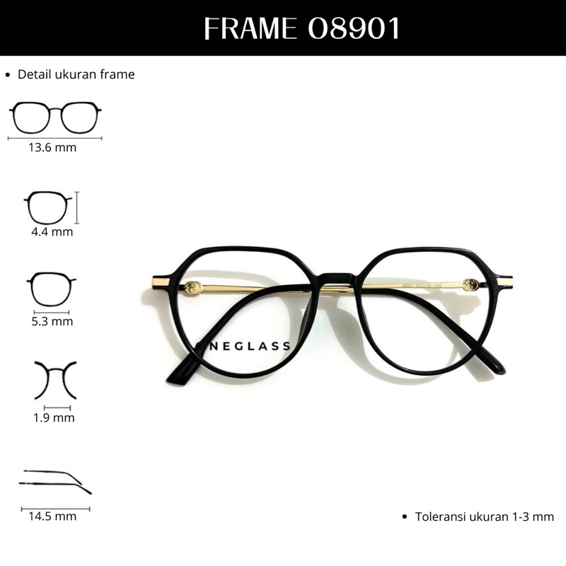 ซื ้ อ 1 ฟรี 1 เลนส ์ ลบ 1, Plus, กระบอก - O8901 กรอบแว ่ นตา Unisex