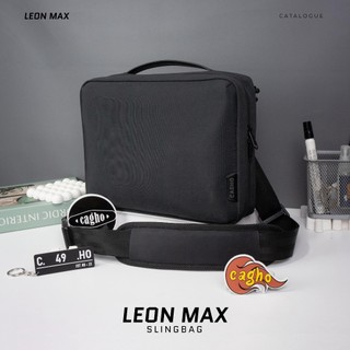 CAGHO I Slingbag Leon Max I Tas Selempang Pria I Slingbag Tahan Air I Tas Ipad 12 inc I Tas kerja I Tas Antibara I Tas Laptop 12 inc