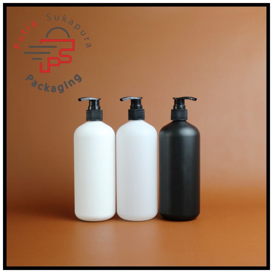 ขวดปั๊ม hdpe 500ml/500ml ขวดปั้มโลชั่น/คอปั๊มสีดํา 24