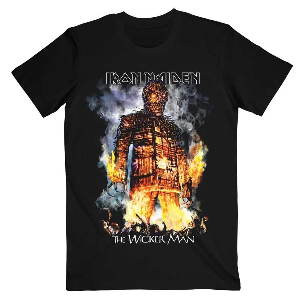 Kaos Iron Maiden The Wicker Man Album Premium T-Shirt Band Iron Maiden | เสื ้ อยืดวงร ็ อคโลหะ Kais Band