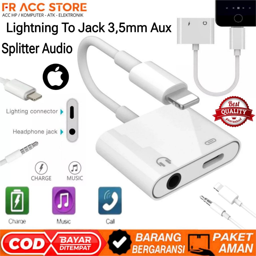 ตัวแยก Iphone Lightning TO Jack 3.5 มม. LIGHTNING TO AUX Plus Charger