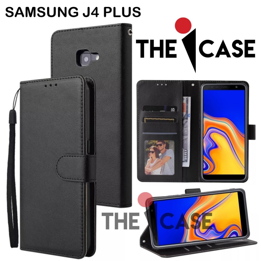 เคส SAMSUNG J4 PLUS flip model Open Close Leather case There Is A Photo And Card Holder นอกจากนี ้ A flip cover hp Strap
