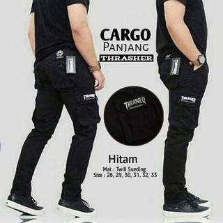 Celana Cargo Panjang Thrasher Pria Bahan Tebal Nyaman Di Pakai Size 28-38 Celana Kargo Bordir Panjang Laki-Laki Dewasa Terbaru