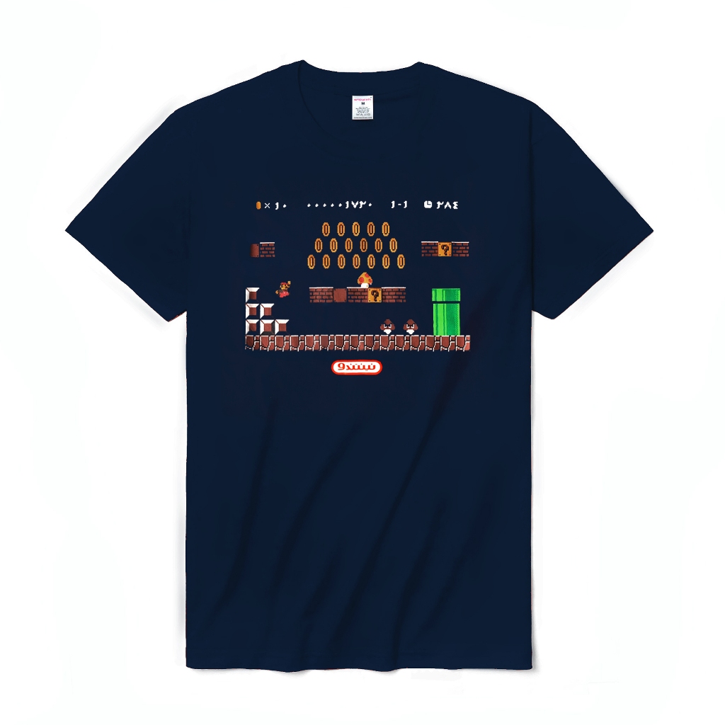 เสื้อยืด Emirates Mario Bros 8-bit Arabic Navy