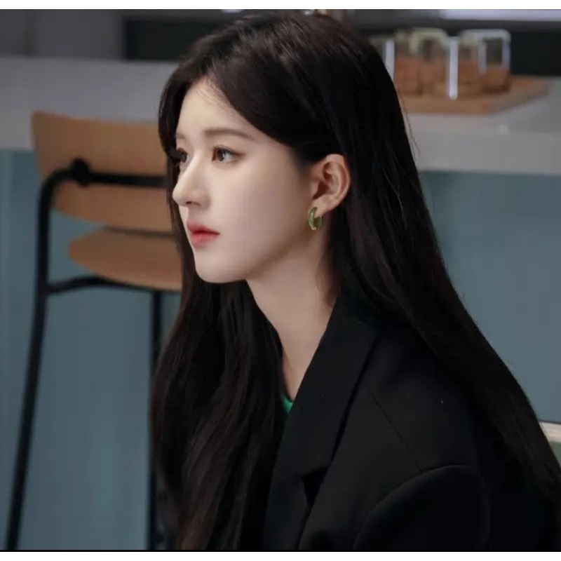 ก39 ต่างหูห่วงหยกแท้และไทเทเนี่ยม