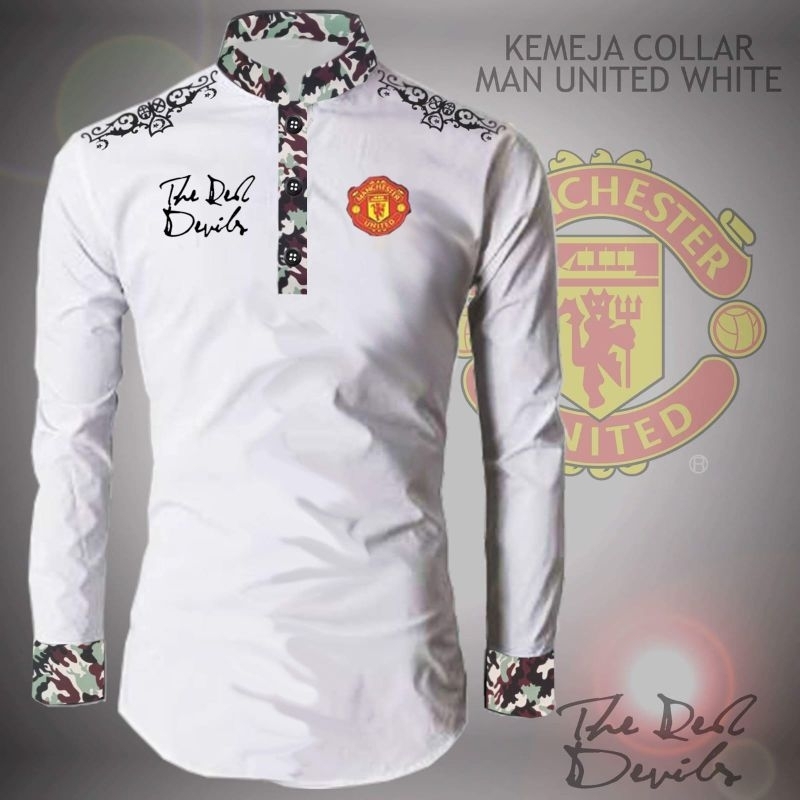 (RCS) เสื้อเชิ้ตมุสลิม Koko แขนยาวปักและคอปก MU - BL