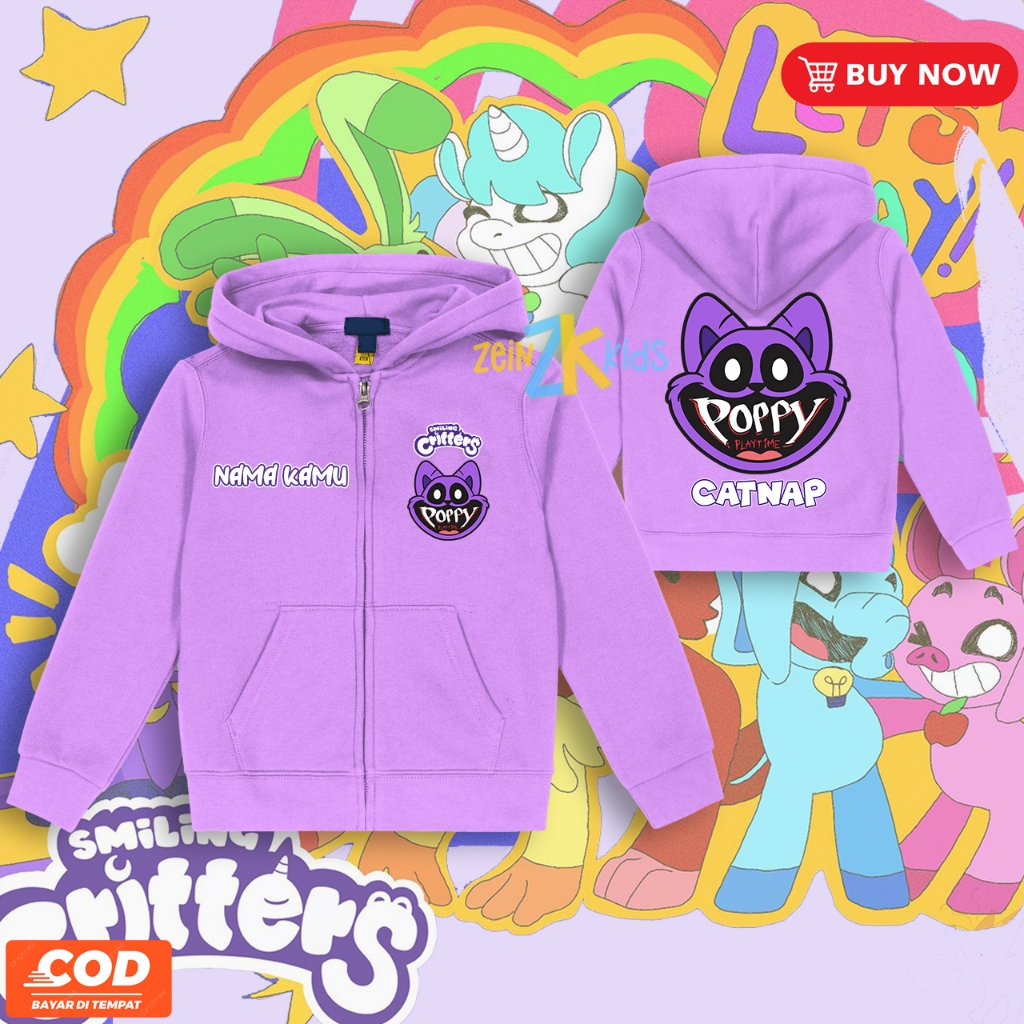Hoodie Kids CATNAP Poppy Playtime/Jacket Kids CATNAP Poppy Playtime