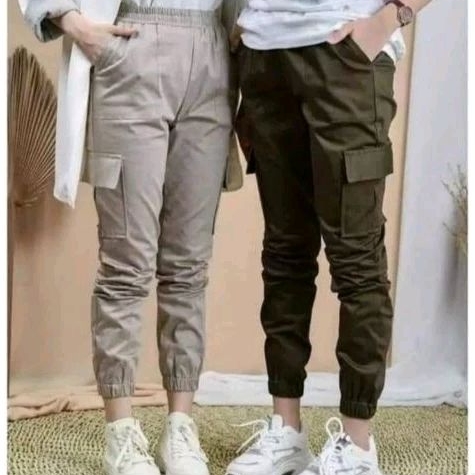 กางเกงขายาวผู้หญิง CARGO JOGER PANTS/TWILL COMBAT JOGER PANTS