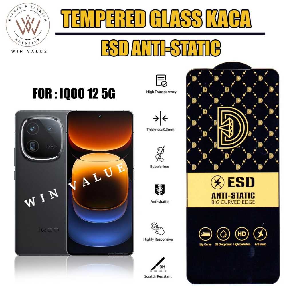 ป้องกันรอยขีดข่วน Iqoo 12 5G Iqoo Z7 5G Iqoo Z7X 5GกระจกนิรภัยFull layer Anti Static ESD Anti-Scratc