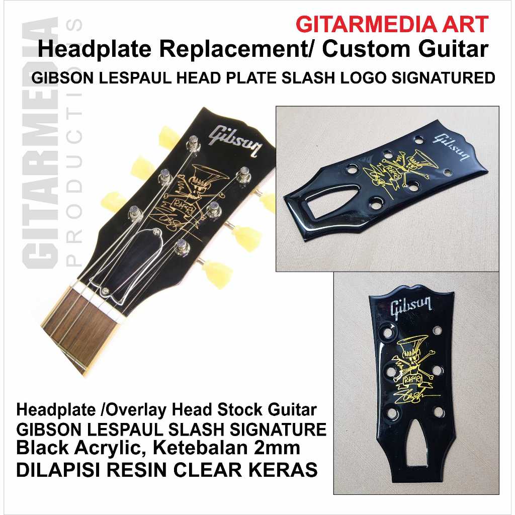 แผ่นปิดหัว ของขวัญ LESPAUL SLASH SIGNATURE HEADSTOCK OVERLAY GIBSON LESPAUL