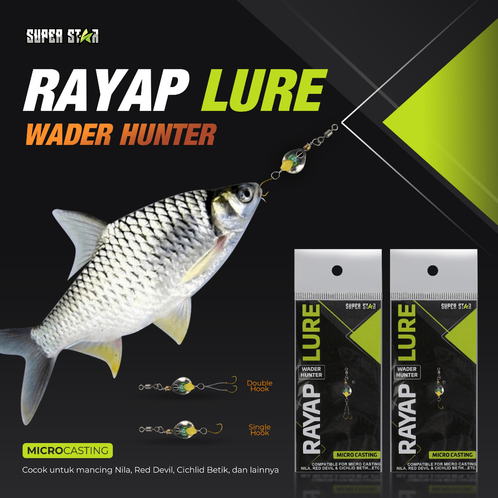 เหยื่อตกปลา Wader Casting - Red Devil - Tilapia - Betik - Hampala | เหยื่อกําจัดปลวก Wader Hunter & Laron Micro Casting Spinner Bait