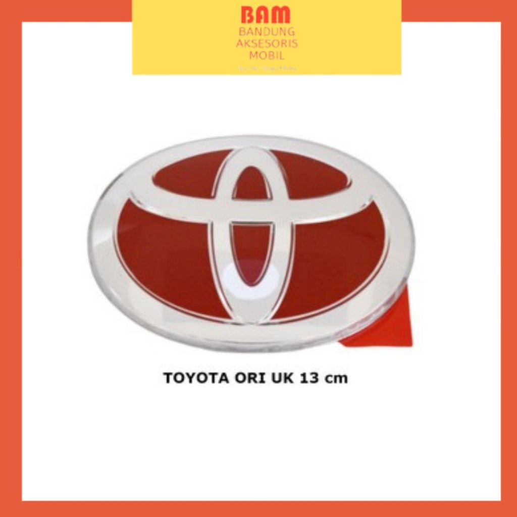 MERAH Original Red Toyota Logo Emblem 13 CM
