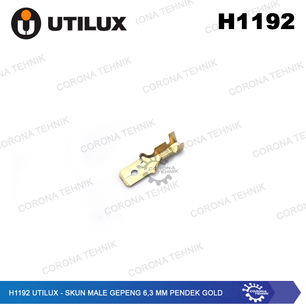 Skun Male Flat 6.3 mm Short Gold - H1192 Utilux