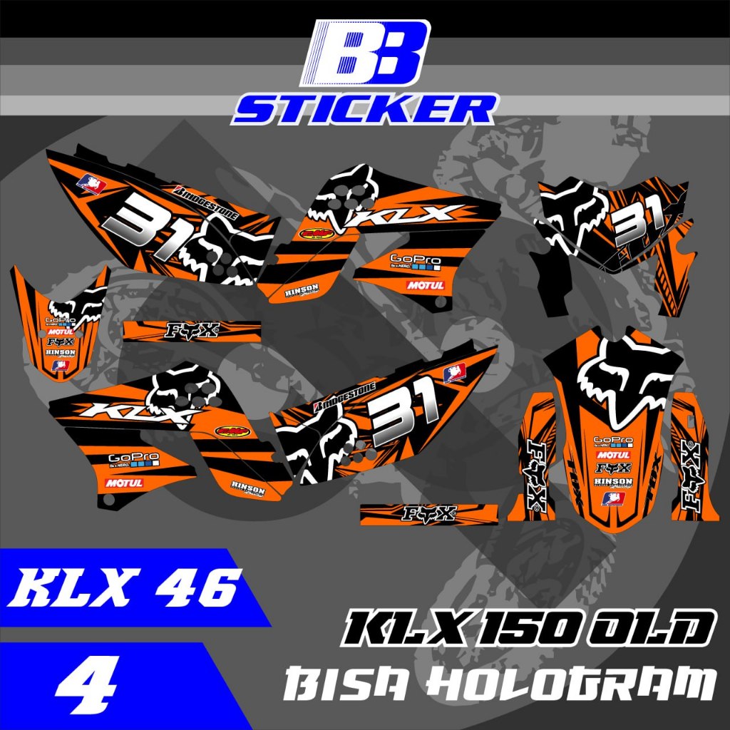 สติ๊กเกอร์ KLX Striping Old KLX KLX 150 SHORT REAR SPAKBOR Klx 46