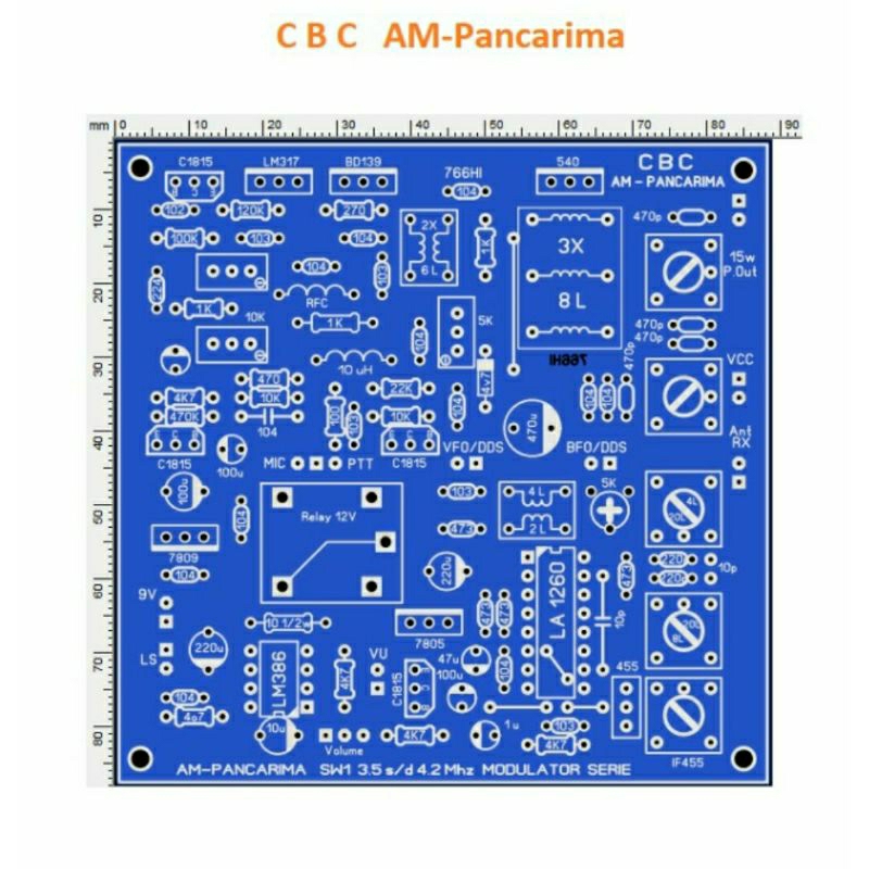 วิทยุ PCB Pancarima AM "CBC" 4.1Mhz Modulator Serie, PCB Radio HF non ssb