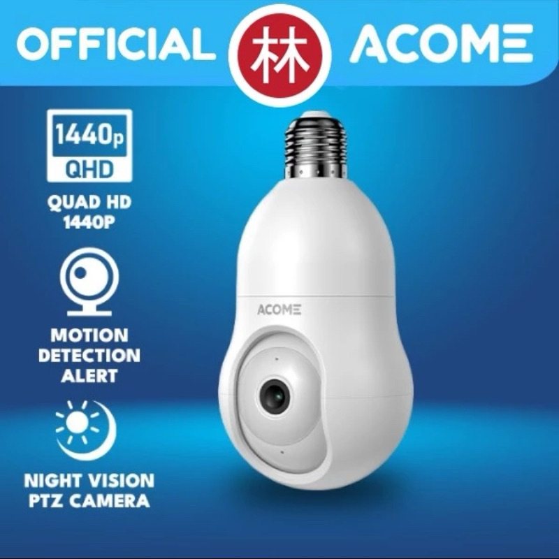 Acome กล้องวงจรปิด APC8S Smart IP WiFi 3MP 1440P หลอดไฟกล้อง E27 - Acome APC8S