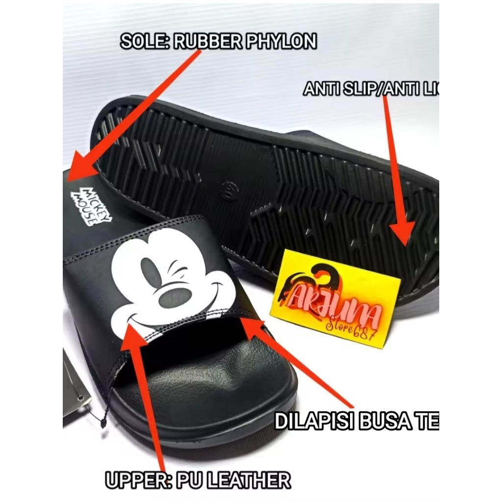 Arjuna 687 - รองเท้าแตะมิกกี้เมาส์ Flipflop Sandals ฟรีถุงกระดาษ