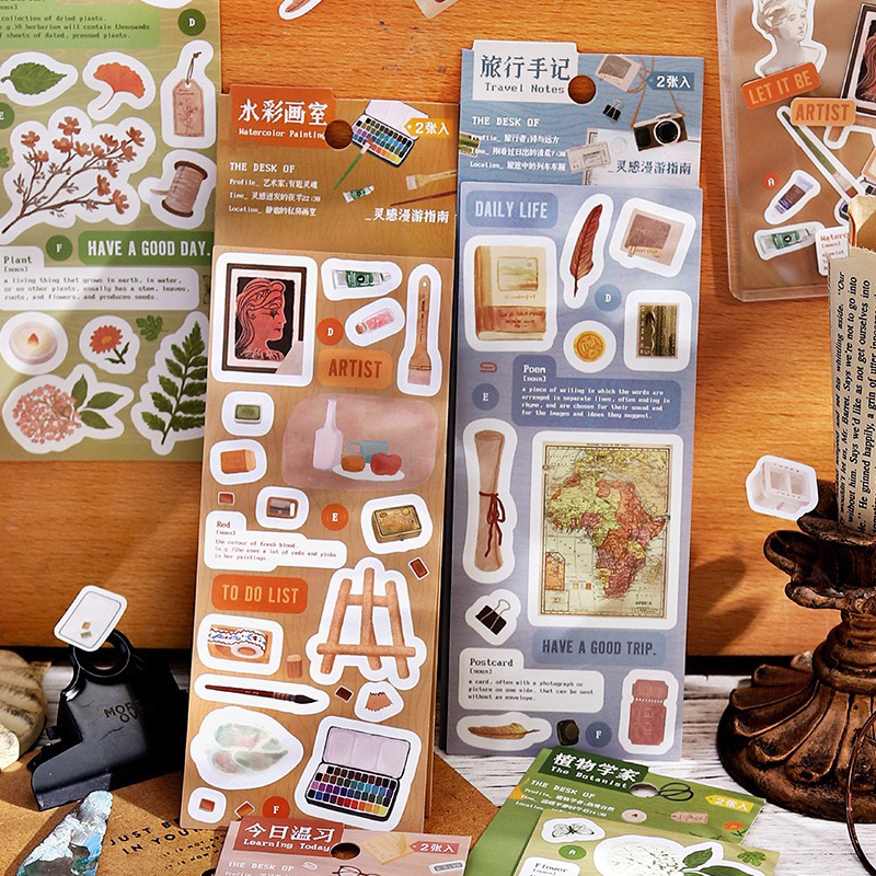 [ข542] แรงบันดาลใจตัวอักษรเกาหลีคู่มือผู้โดยสารสติกเกอร์วัตถุตกแต่งฟรีตัดเคสโทรศัพท์และบัญชีภาพตัดปะ