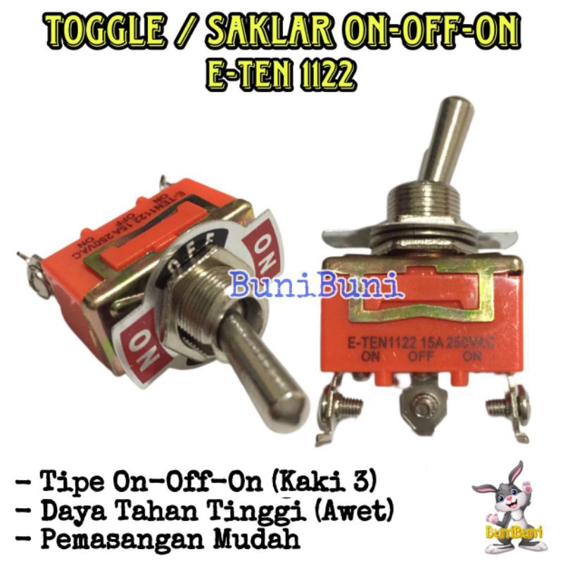 TOGGLE ON OFF ON 1122 3 LEGS / Universal 3 Pin ON OFF ON Togel Switch สําหรับรถจักรยานยนต์รถยนต์