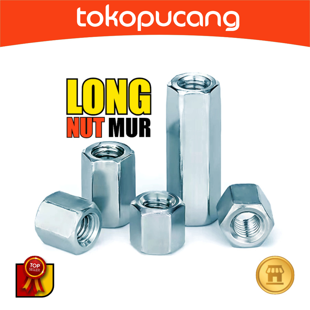 น็อตยาว M6x18 M8x24 M8x40 M10x30 M12x50 น็อตหกเหลี่ยม