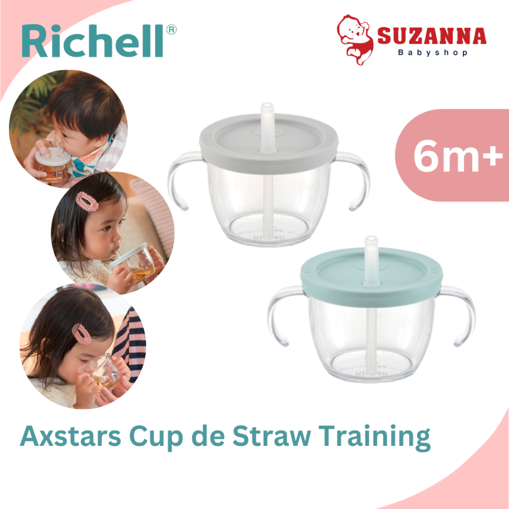 Richell Axstars Cup de Straw Training || แก้วน้ําเด็ก