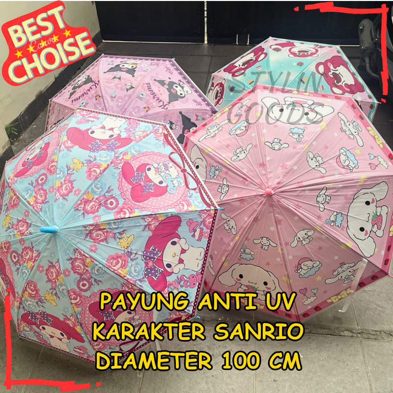 WATERPROOF UMBRELLA WATERPROOF ULTRAVIOLET UV OUTDOOR CHARACTER SANRIO KUROMI MY MELODY CINAmorOLLA 