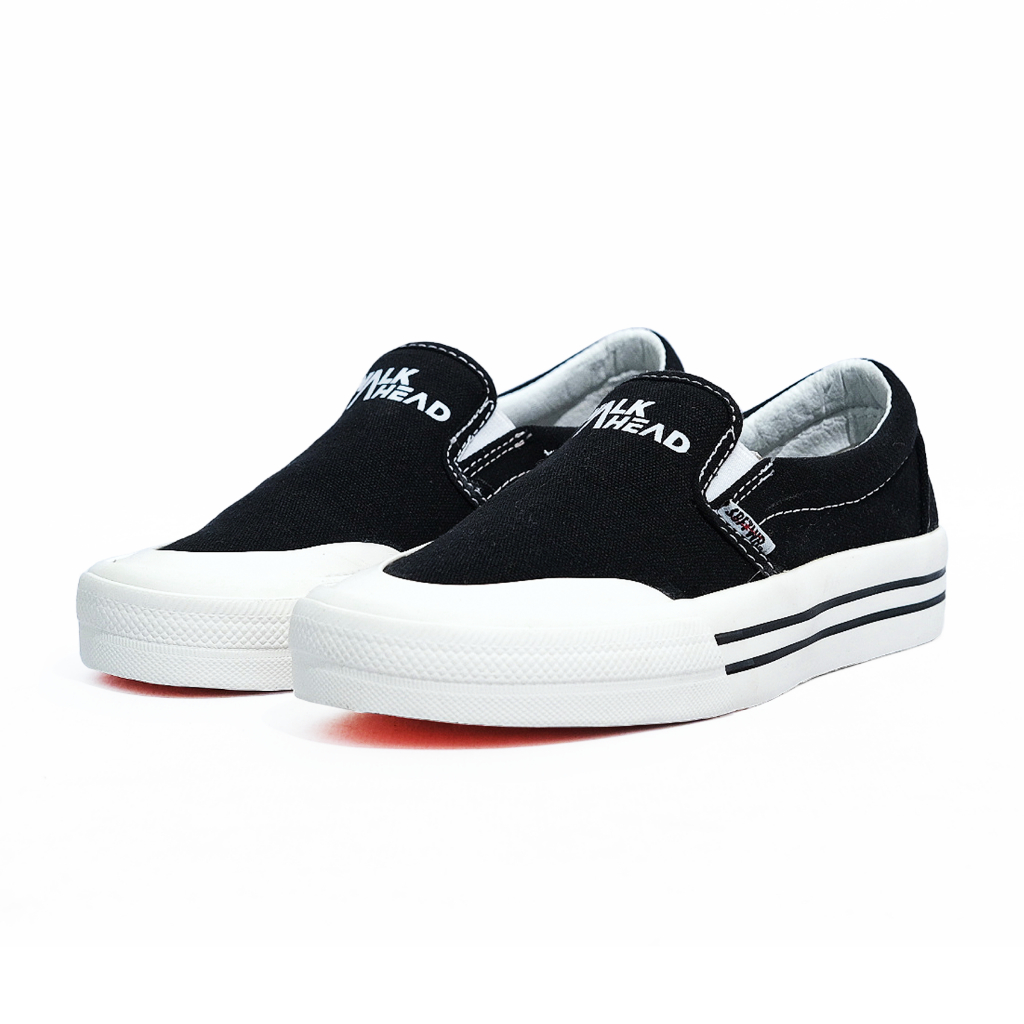 SABA Slip On Uplocgs Black White - รองเท้าผ้าใบลําลองสําหรับบุรุษและสตรีของแท้ 100% UPC 01