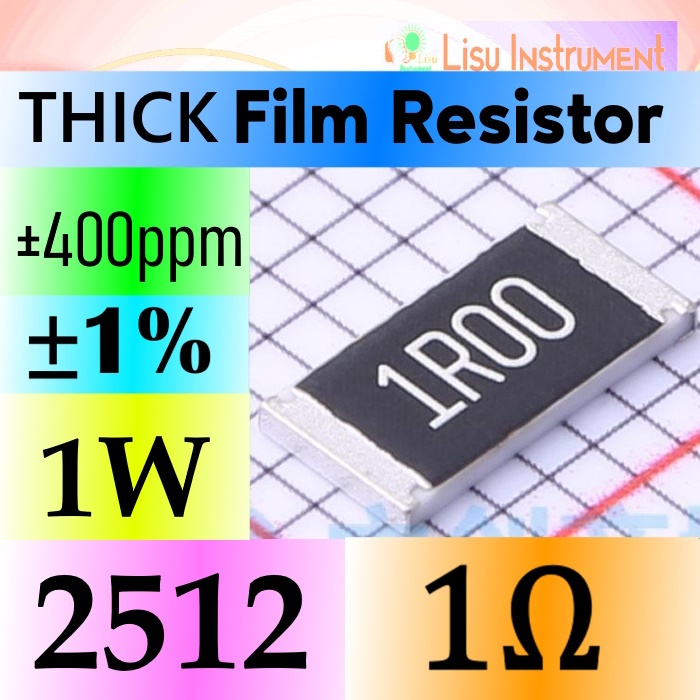 1R 2512 ±1% 1W ตัวต้านทานฟิล์มหนาตัวต้านทานชิป SMD 1R00 1Ω