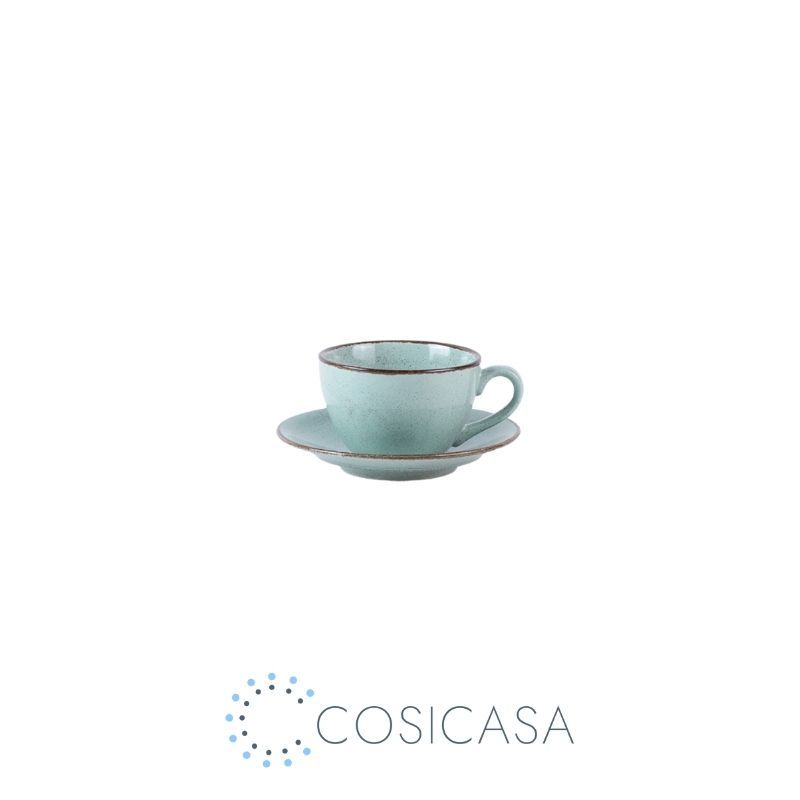 PEDRA ROCHA GREEN MINT Cappuccino Cup & Saucer 11 oz (320 ml) COSICASA PREMIUM