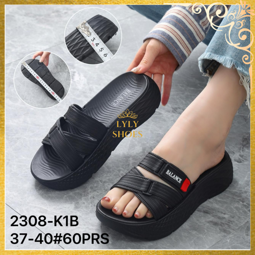 รองเท้าแตะยางผู้หญิง Balance พร้อมสายส้นกลาง 2308-K1B