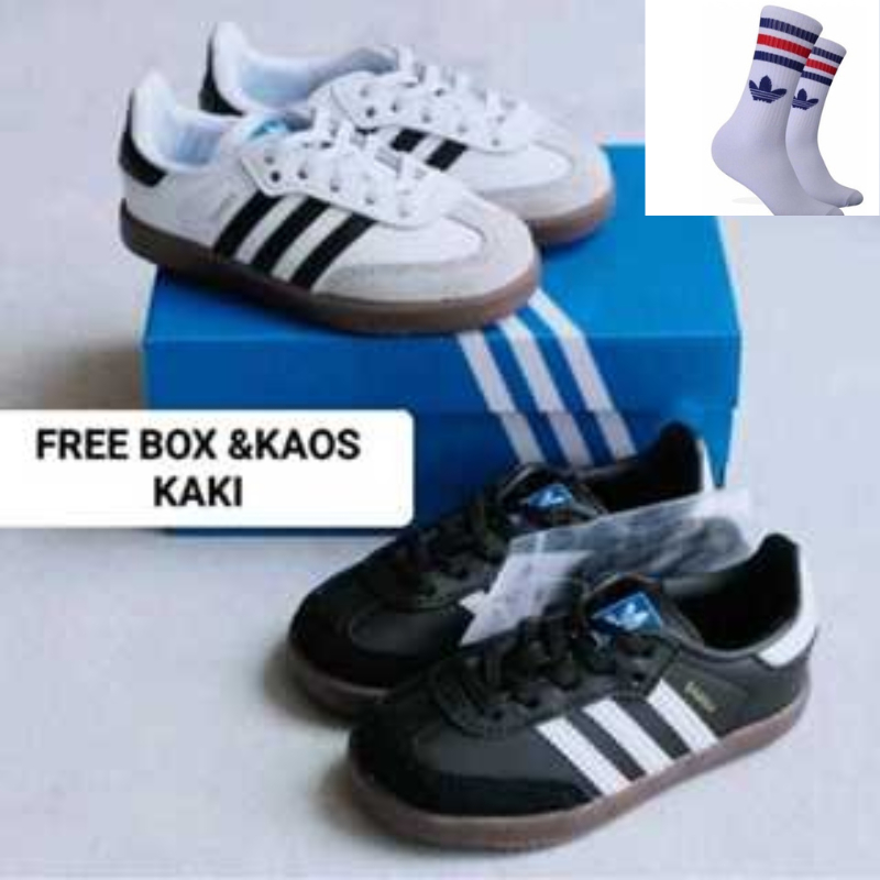 ใหม่ Adidas Samba Kids OG Black Gum White Gum Children & 39;s รองเท้า Boys & 39; รองเท้า Girls & 39; รองเท้า