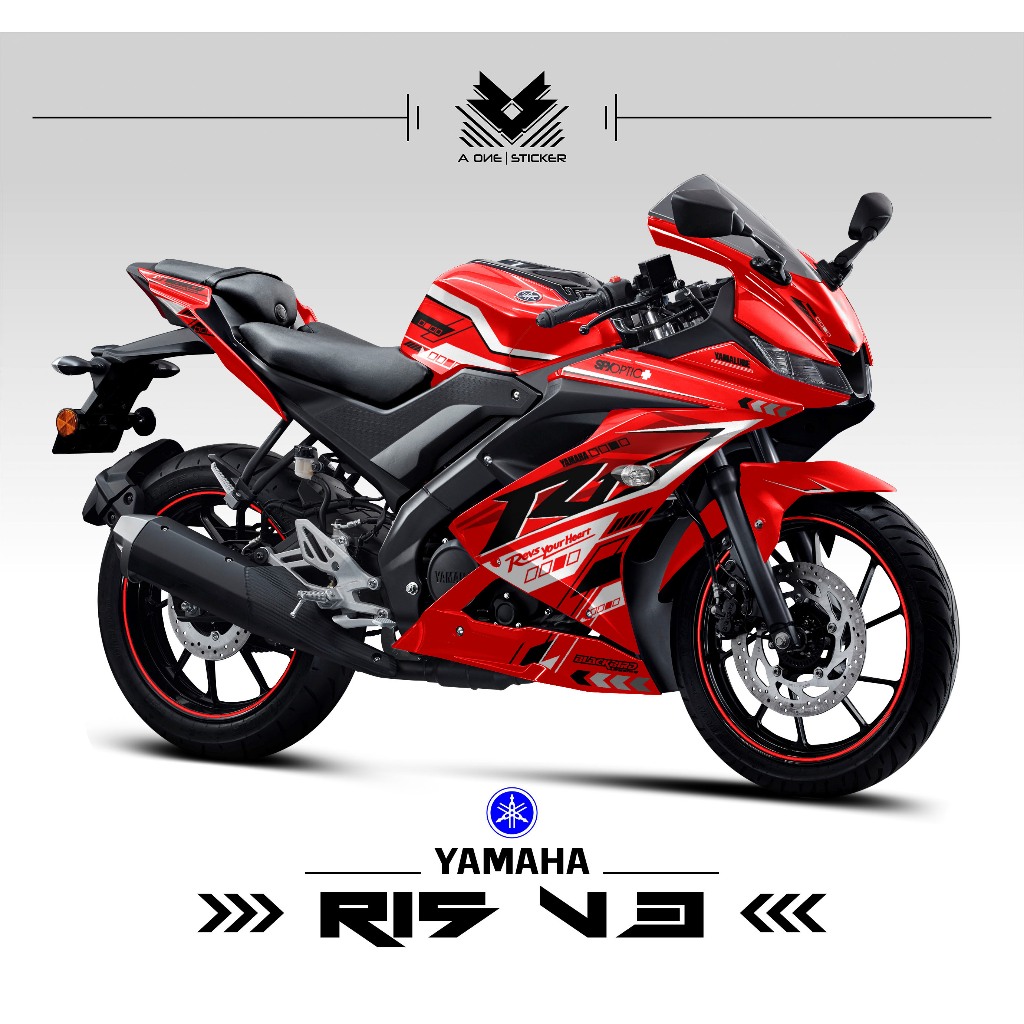 Striping YAMAHA R15 V3 SEMIFULL MOTIF 4 / YAMAHA R15 / V3 / R15 / YAMAHA / DECAL / STRIPING / สติ๊กเ