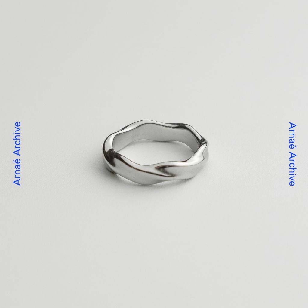 Arnaé Archive แหวนวงหยักผู้หญิง/แหวนคู่ Unisex สแตนเลส 316L กันสนิม