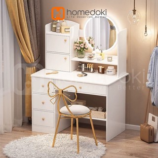 Homedoki Meja Rias Minimalis/Meja Rias Led/Meja Rias Lampu/Meja Rias Aesthetic/Meja Rias Sliding/Meja Make up