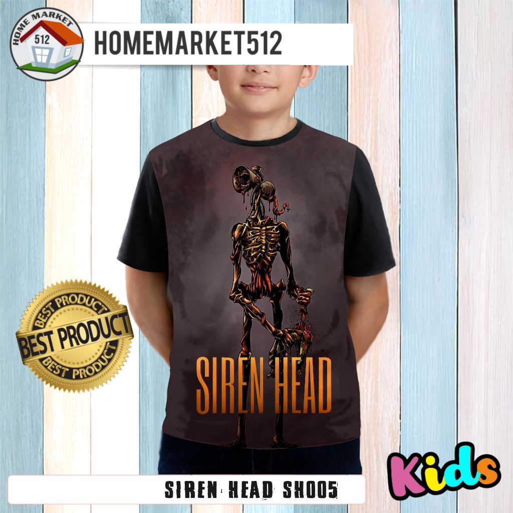 เสื้อยืด พิมพ์ลาย SIREN HEAD SH005 สําหรับเด็กผู้ชาย และเด็กผู้หญิง | Homemarket512