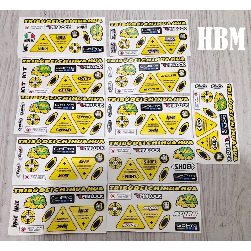 1 ชุด HELMET VISOR STICKER/ โลโก้ Sticke