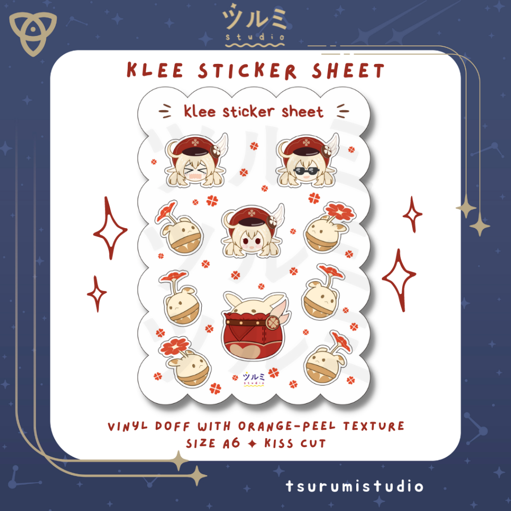 Genshin Impact Klee, Dodoco & Boom Boom Bakudan Sticker Sheet โดย tsurumistudio