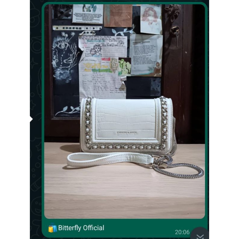 Charles and Keith Croc Chain Trimed Clutch ORI outlet [REAL PICTURE]