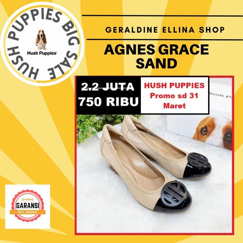Hush Puppies รองเท้าส้นเตารีด AGNES GRACE Series ของแท้ สําหรับผู้หญิง
