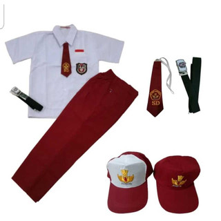 SERAGAM SEKOLAH MERAH PUTIH SD LAKI LAKI PANJANG PENDEK SETELAN ANAK LAKI LAKI