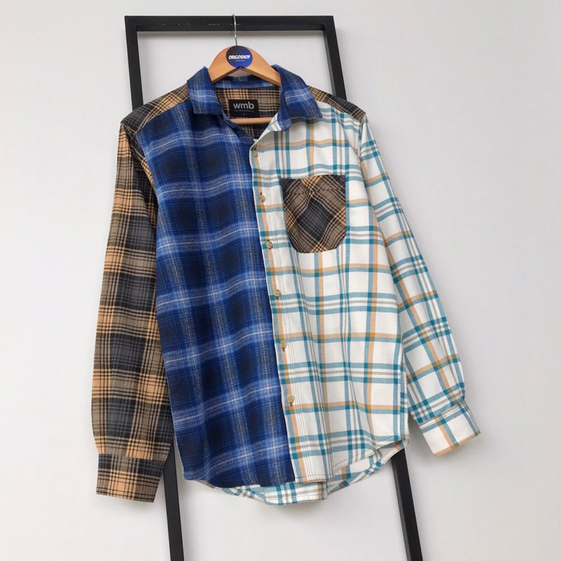 KEMEJA WORKMAN WMB Flannel Shirt Original Multi Color Vintage Veterano Murayama Patchwork